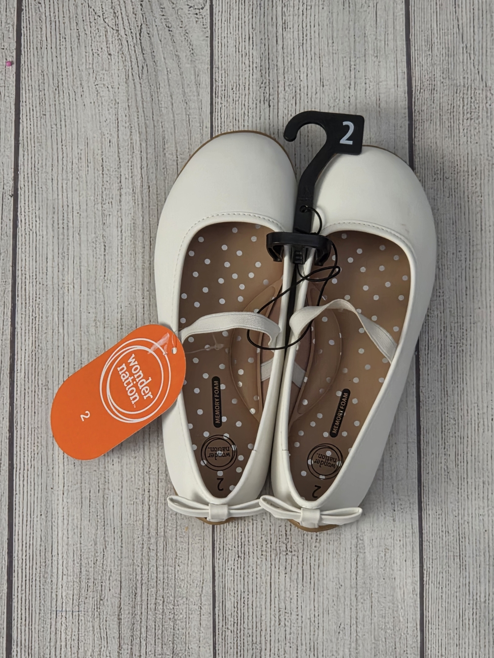 wonder nation White Girls Ballet Flats with Bow